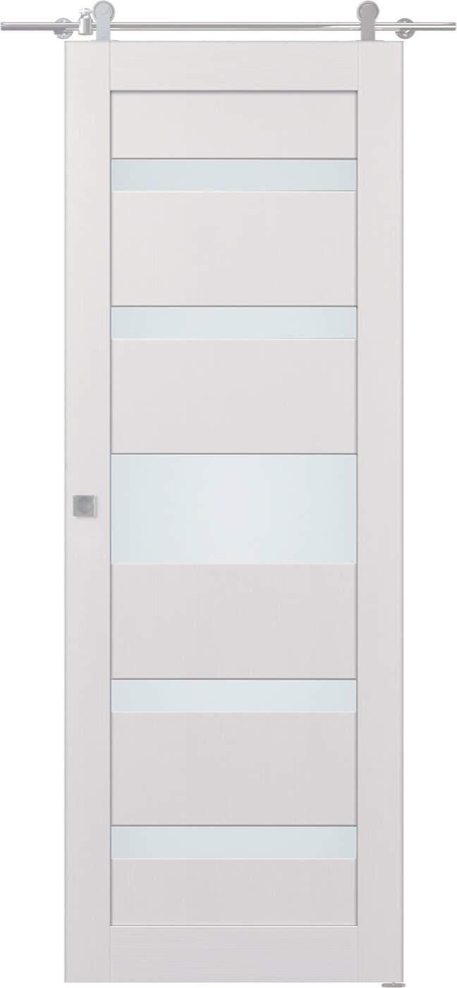 GINA VETRO BIANCO NOBLE DOUBLE BARN DOORS BELLDINNI MODERN INTERIOR DOOR - 1