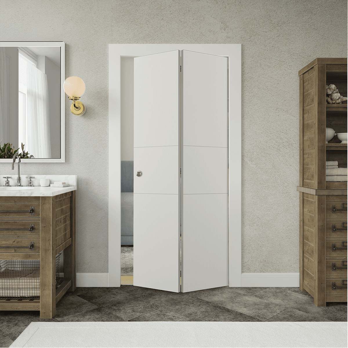 SMART PRO 2H POLAR WHITE BI-FOLD BELLDINNI MODERN INTERIOR DOOR - 2