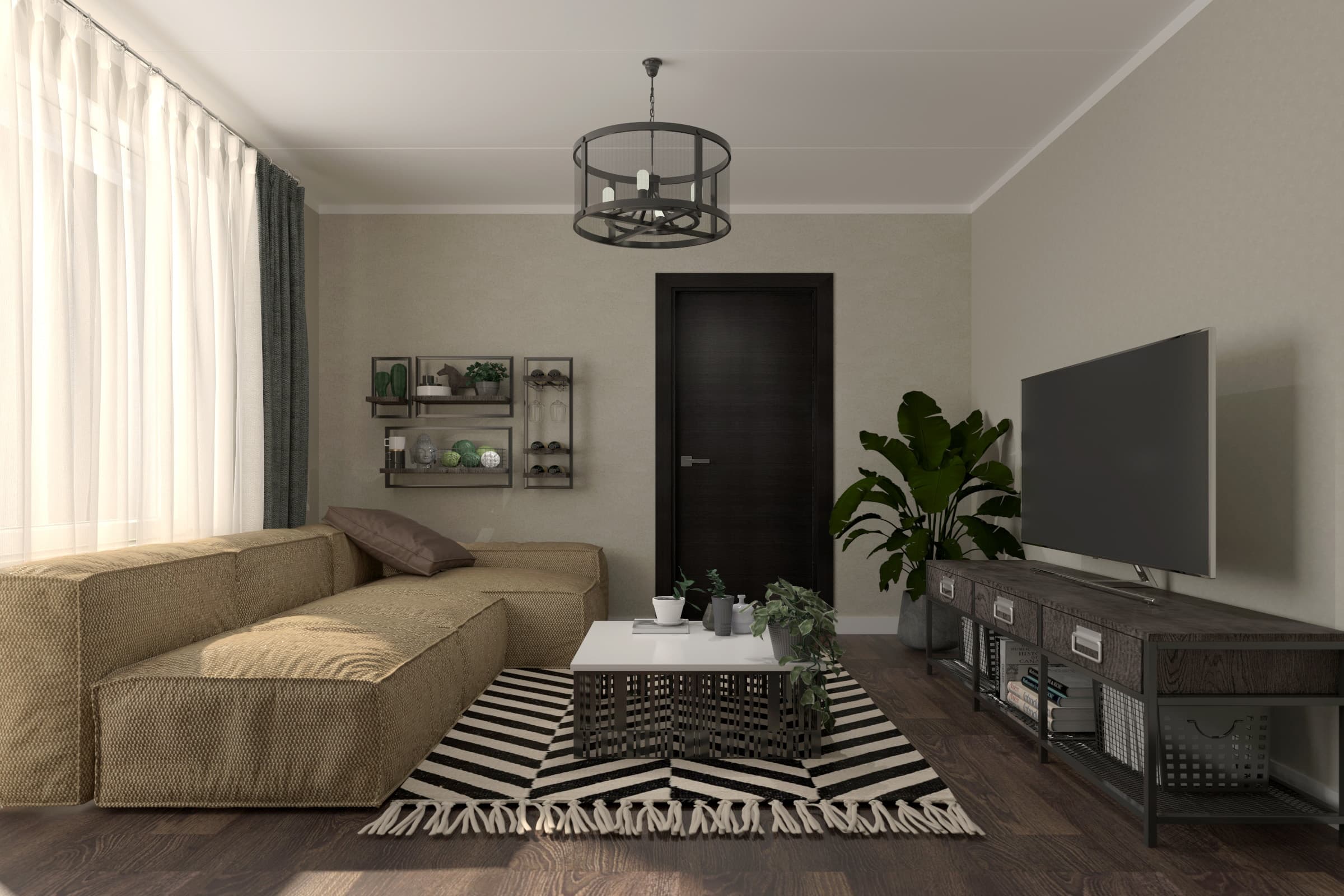 AVANTI BLACK APRICOT DOUBLE BELLDINNI MODERN INTERIOR DOOR - 2