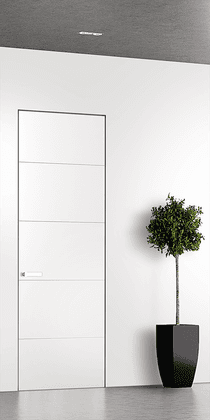 ARVIKA POLAR WHITE DOUBLE INVISIBLE METAL FRAME BELLDINNI MODERN INTERIOR DOOR - 1