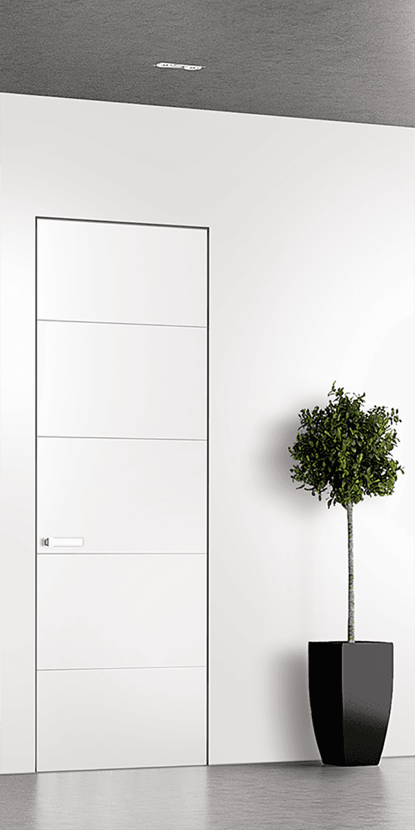 ARVIKA POLAR WHITE DOUBLE INVISIBLE METAL FRAME BELLDINNI MODERN INTERIOR DOOR - 1