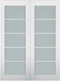 SMART PRO 5 LITE VETRO POLAR WHITE DOUBLE BARN BELLDINNI MODERN INTERIOR DOOR - 2