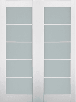 SMART PRO 5 LITE VETRO POLAR WHITE DOUBLE BARN BELLDINNI MODERN INTERIOR DOOR - 2