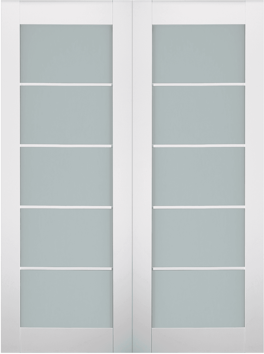 SMART PRO 5 LITE VETRO POLAR WHITE DOUBLE BARN BELLDINNI MODERN INTERIOR DOOR - 2