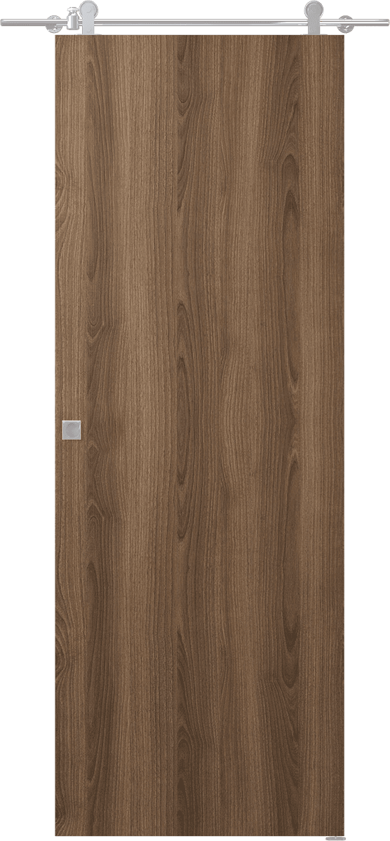 OPTIMA PECAN NUTWOOD DOUBLE BARN DOORS BELLDINNI MODERN INTERIOR DOOR - 1