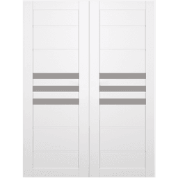 DOME VETRO SNOW WHITE DOUBLE POCKET BELLDINNI MODERN INTERIOR DOOR - 1