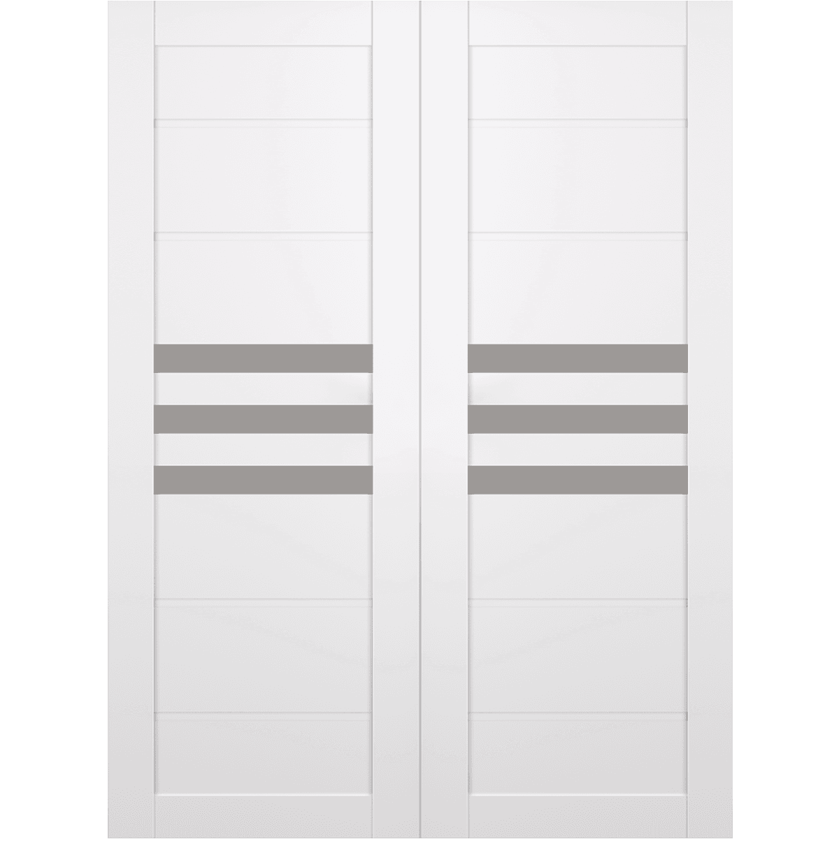 DOME VETRO SNOW WHITE DOUBLE POCKET BELLDINNI MODERN INTERIOR DOOR - 1