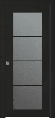 AVON 4 LITE VETRO BLACK MATTE POCKET BELLDINNI MODERN INTERIOR DOOR - 1