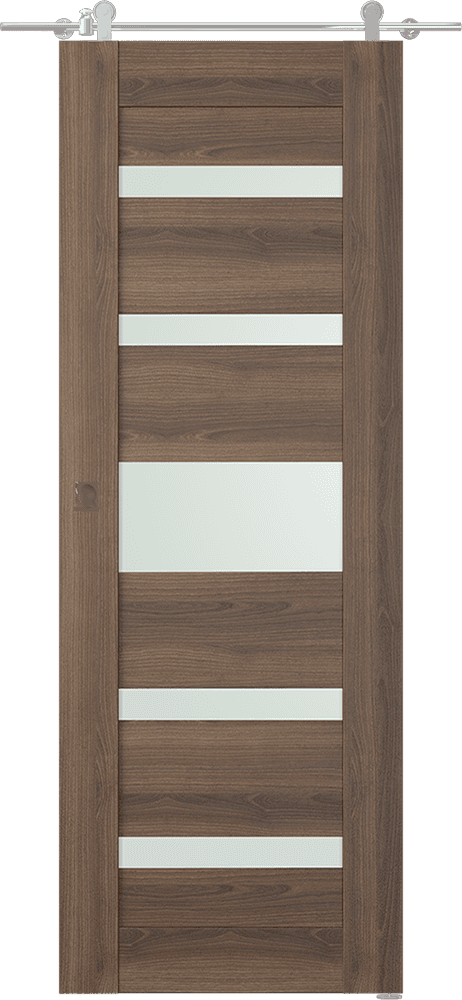 AVON 07-05 VETRO PECAN NUTWOOD BARN DOORS BELLDINNI MODERN INTERIOR DOOR - 1