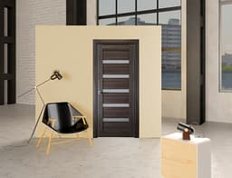 LEORA VETRO GRAY OAK DOUBLE POCKET BELLDINNI MODERN INTERIOR DOOR - 2
