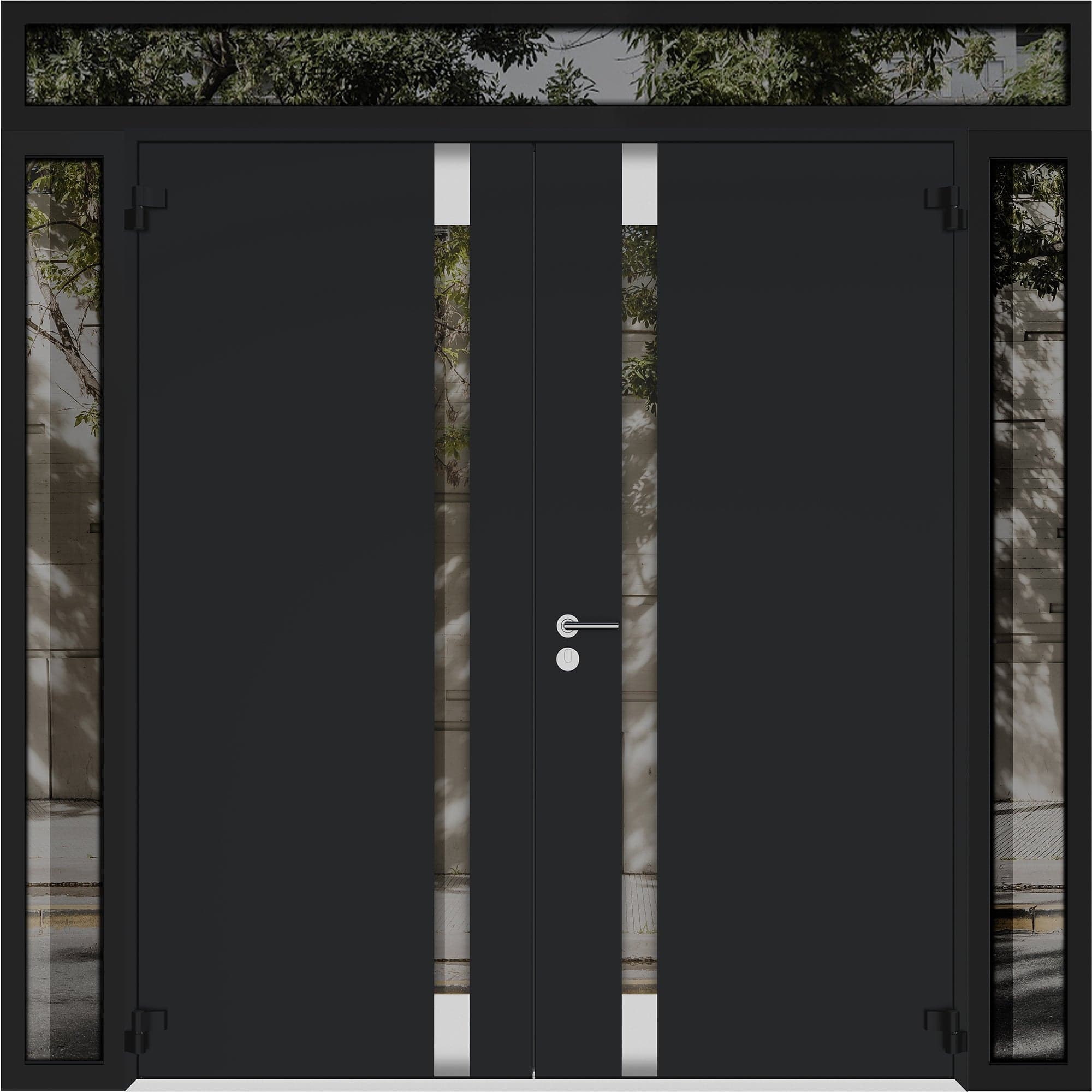 Double metal-aluminum modern exterior door Cynex 6777 8ft - 7