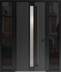 Modern steel exterior aluminum door Hiddex 0155 8ft - 3