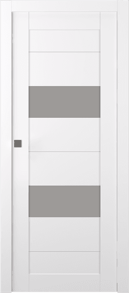 BERTA VETRO SNOW WHITE POCKET BELLDINNI MODERN INTERIOR DOOR - 1