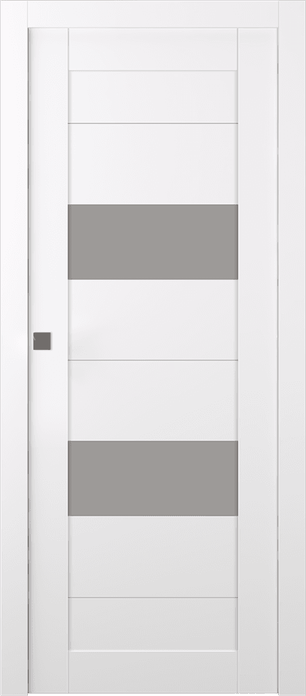 BERTA VETRO SNOW WHITE POCKET BELLDINNI MODERN INTERIOR DOOR - 1