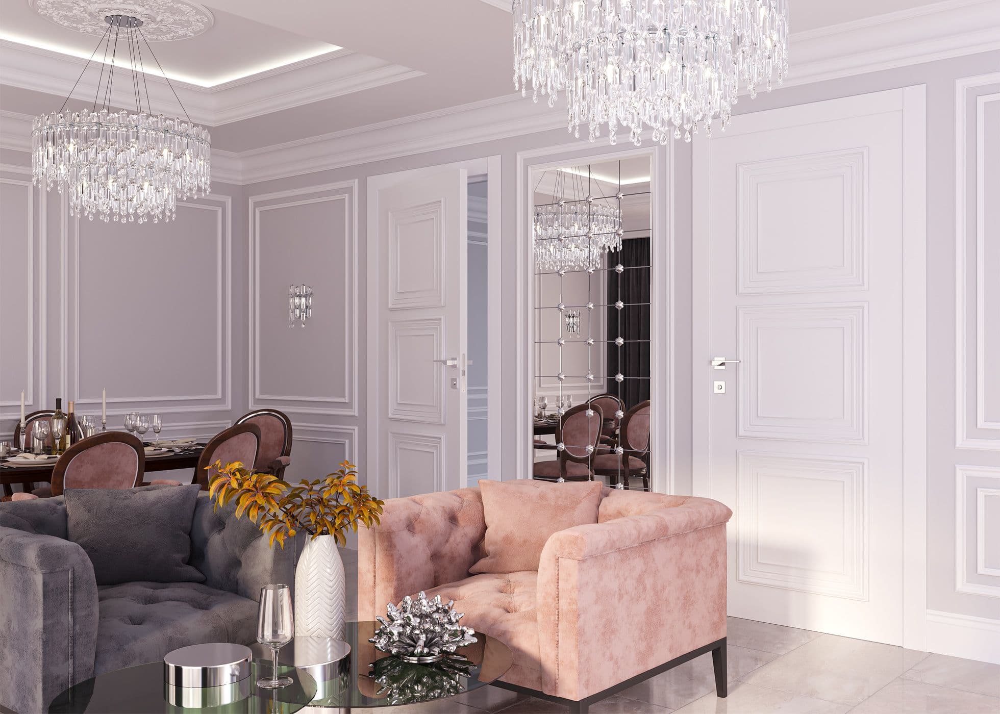 PALAZZO 3 POLAR WHITE DOUBLE BELLDINNI MODERN INTERIOR DOOR - 2