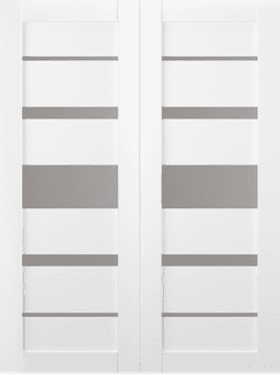 KINA VETRO BIANCO NOBLE DOUBLE BARN DOORS BELLDINNI MODERN INTERIOR DOOR - 2
