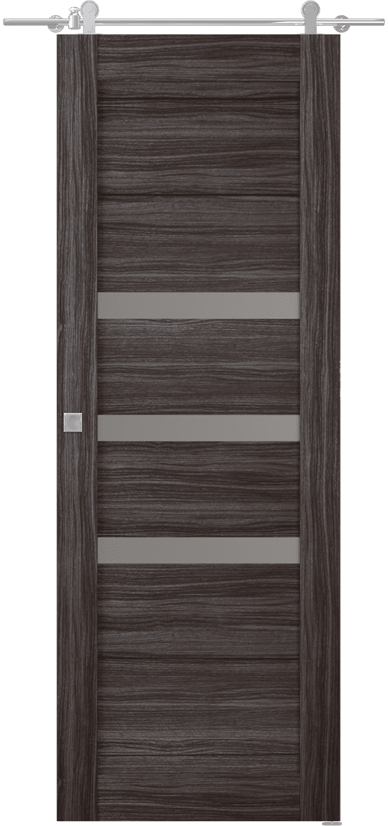 DORA VETRO GRAY OAK DOUBLE BARN BELLDINNI MODERN INTERIOR DOOR - 1