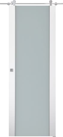 SMART PRO H3G VETRO POLAR WHITE BARN BELLDINNI MODERN INTERIOR DOOR - 1