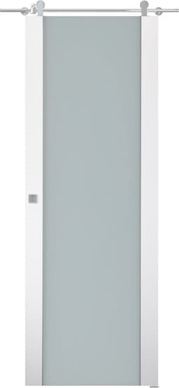 SMART PRO H3G VETRO POLAR WHITE BARN BELLDINNI MODERN INTERIOR DOOR - 1