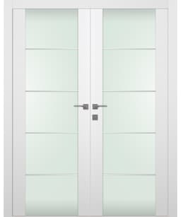 PALLADIO 202 4H VETRO BIANCO NOBLE DOUBLE BELLDINNI MODERN INTERIOR DOOR - 1