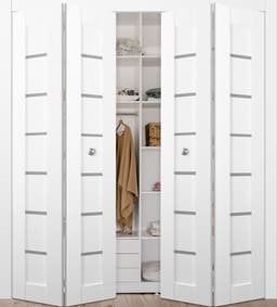 ALBA BIANCO NOBLE DOUBLE BI-FOLD BELLDINNI MODERN INTERIOR DOOR - 1