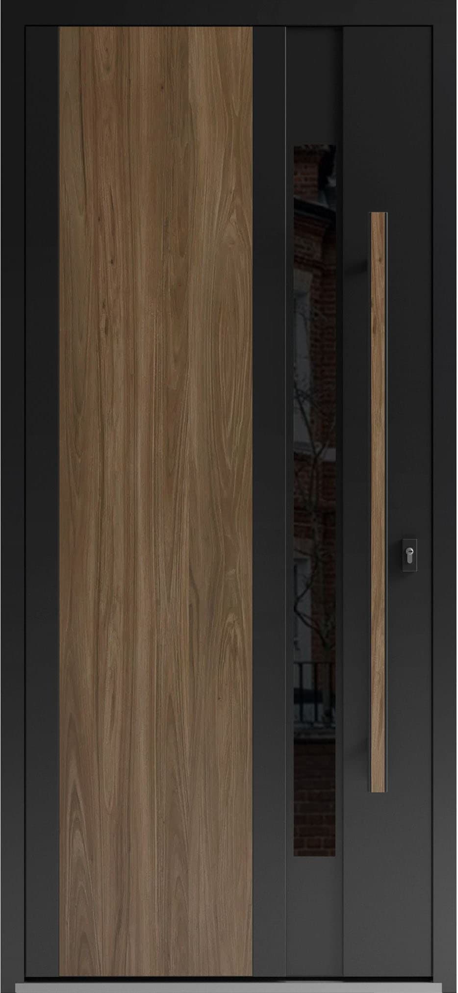 Single metal-aluminum modern exterior door Dekton 0163 - 1