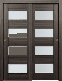 DELLA VETRO GRAY OAK BYPASS BELLDINNI MODERN INTERIOR DOOR - 1