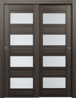 DELLA VETRO GRAY OAK BYPASS BELLDINNI MODERN INTERIOR DOOR - 1
