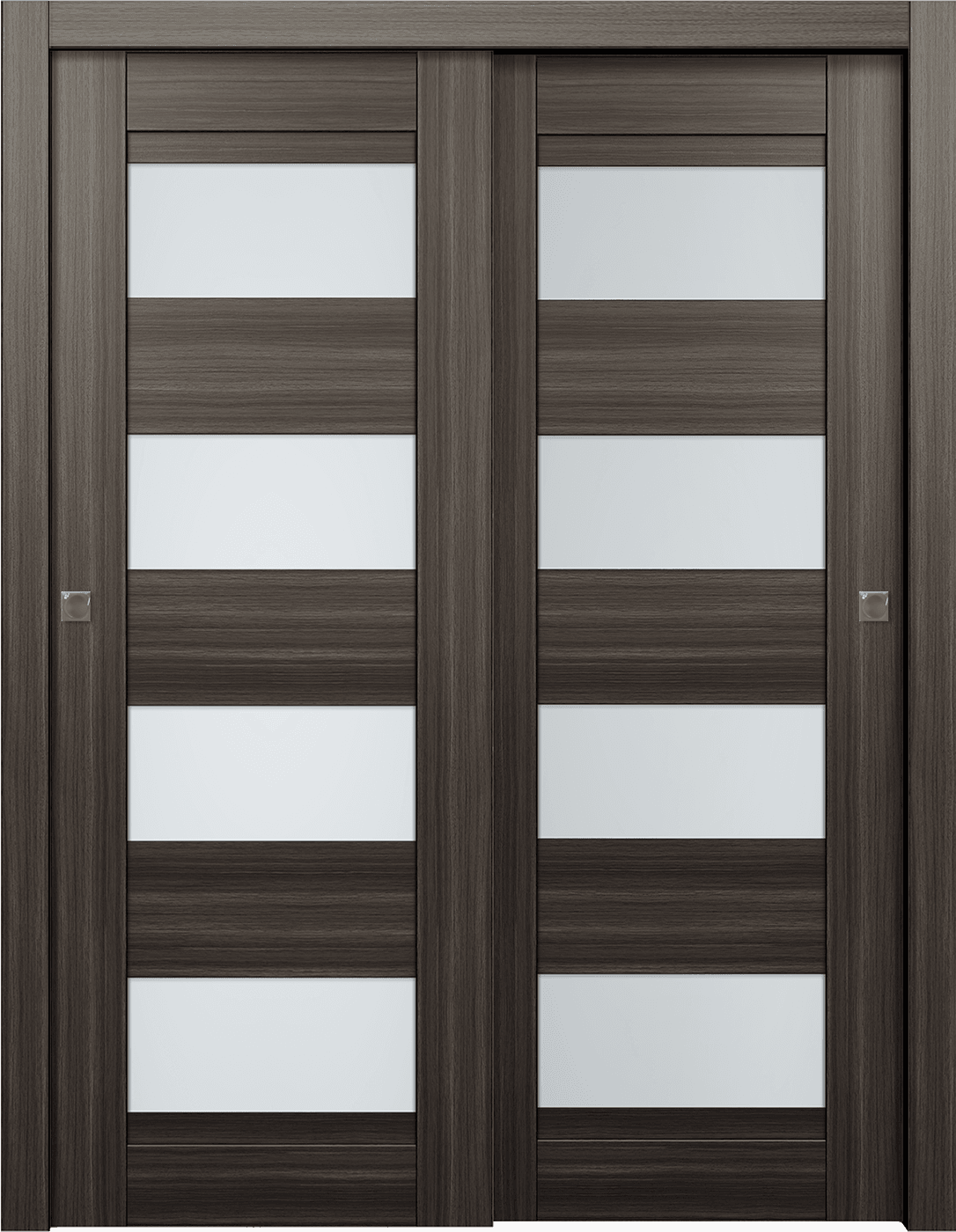 DELLA VETRO GRAY OAK BYPASS BELLDINNI MODERN INTERIOR DOOR - 1