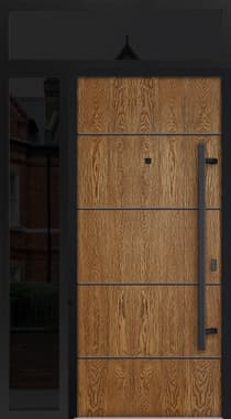 Single Modern Steel Exterior Door Deux 6683 8ft - 5