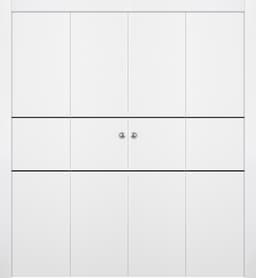 PALLADIO 2H BLACK BIANCO NOBLE DOUBLE BI-FOLD DOORS BELLDINNI MODERN INTERIOR DOOR - 1