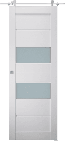 DESSA VETRO BIANCO NOBLE DOUBLE BARN BELLDINNI MODERN INTERIOR DOOR - 1