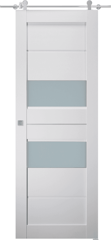 DESSA VETRO BIANCO NOBLE DOUBLE BARN BELLDINNI MODERN INTERIOR DOOR - 1
