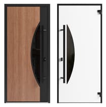 Single metal-aluminum modern exterior door Ronex 1077 8ft - 11