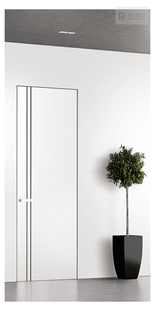 OPTIMA 2V BLACK SNOW WHITE INVISIBLE METAL FRAME BELLDINNI MODERN INTERIOR DOOR - 1