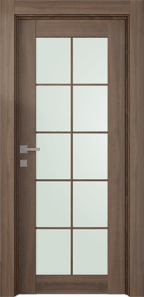 AVON 10 LITE VETRO PECAN NUTWOOD SWING DOORS BELLDINNI MODERN INTERIOR DOOR - 1