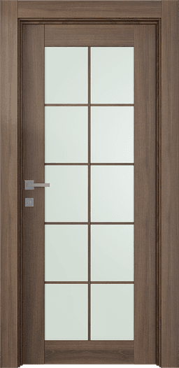AVON 10 LITE VETRO PECAN NUTWOOD SWING DOORS BELLDINNI MODERN INTERIOR DOOR - 1