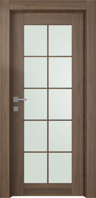 AVON 10 LITE VETRO PECAN NUTWOOD SWING DOORS BELLDINNI MODERN INTERIOR DOOR