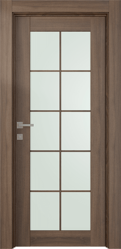 AVON 10 LITE VETRO PECAN NUTWOOD SWING DOORS BELLDINNI MODERN INTERIOR DOOR