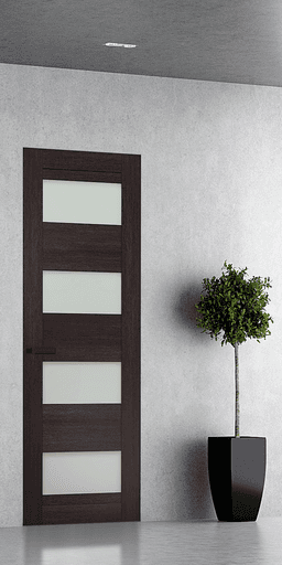 AVON 07-08 VETRO VERALINGA OAK DOUBLE INVISIBLE METAL FRAME BELLDINNI MODERN INTERIOR DOOR - 1