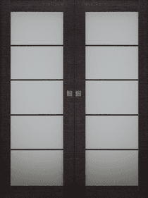AVANTI 5 LITE VETRO BLACK APRICOT DOUBLE MAGIC BELLDINNI MODERN INTERIOR DOOR - 1