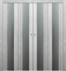 AVON 202 VETRO RIBEIRA ASH DOUBLE BI-FOLD BELLDINNI MODERN INTERIOR DOOR - 1