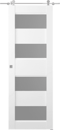 DELLA VETRO BIANCO NOBLE DOUBLE BARN BELLDINNI MODERN INTERIOR DOOR - 1