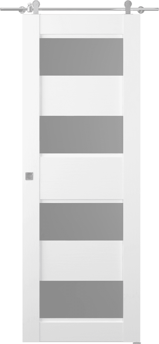 DELLA VETRO BIANCO NOBLE DOUBLE BARN BELLDINNI MODERN INTERIOR DOOR - 1
