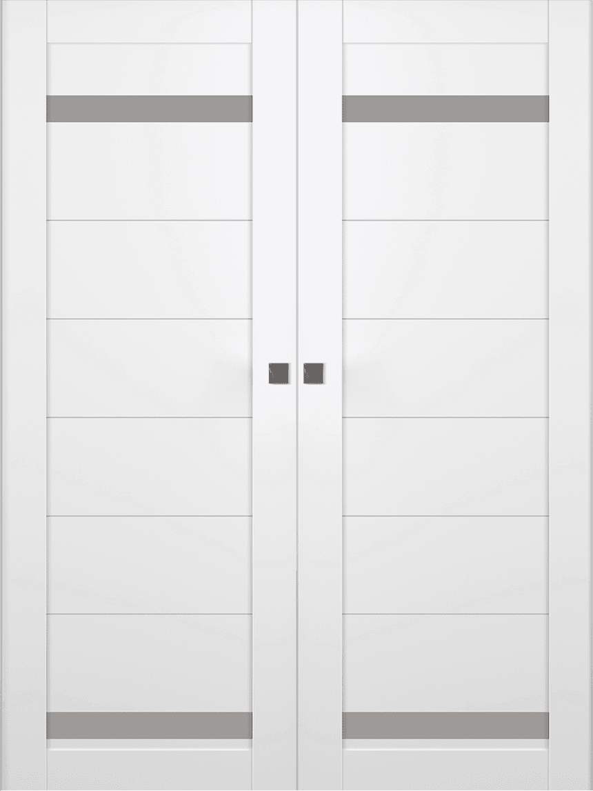 PERLA VETRO SNOW WHITE DOUBLE MAGIC BELLDINNI MODERN INTERIOR DOOR - 1