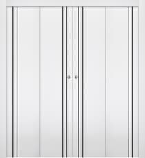 PALLADIO 2V BLACK BIANCO NOBLE DOUBLE BI-FOLD DOORS BELLDINNI MODERN INTERIOR DOOR - 1