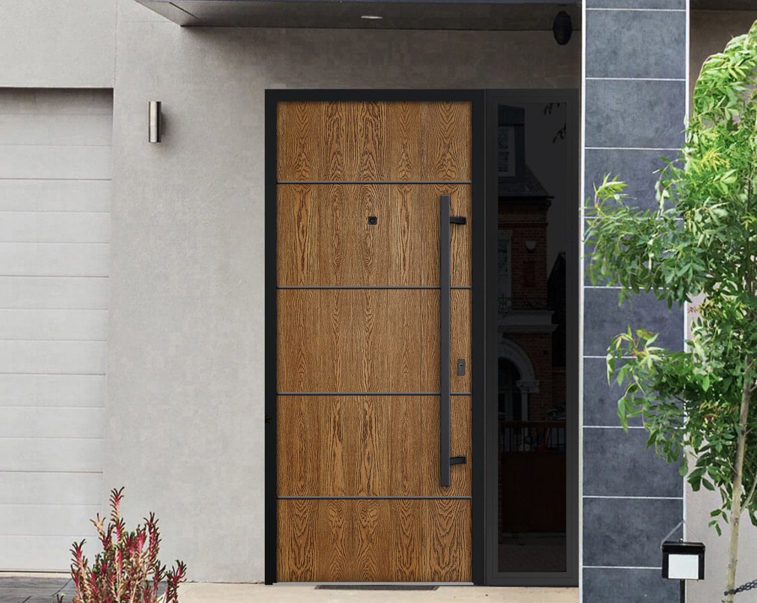 Single Modern Steel Exterior Door Deux 6683 8ft - 8