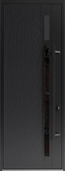 Single metal-aluminum modern exterior door Dekton 0163 8ft - 1