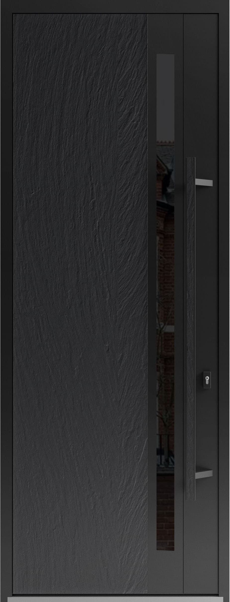 Single metal-aluminum modern exterior door Dekton 0163 8ft - 1
