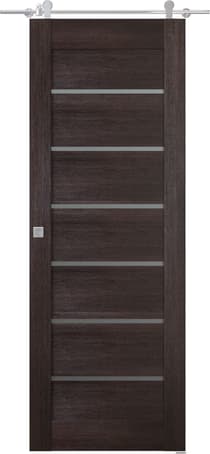 AVON 07-02 VETRO VERALINGA OAK DOUBLE BARN BELLDINNI MODERN INTERIOR DOOR - 1
